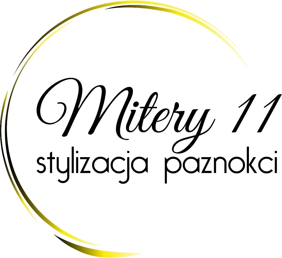 Logo Stylizacja Paznokci Mitery 11 w złotej obręczy